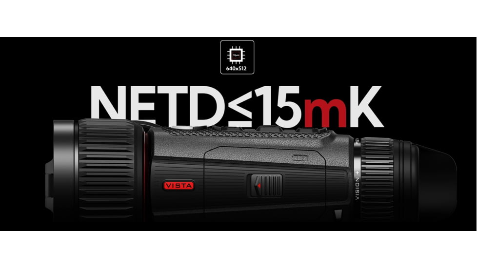 NOCPIX 4x50mm VISTA H50R Rangfinding Thermal Monocular, 640x512, Black, VISTA-H50R