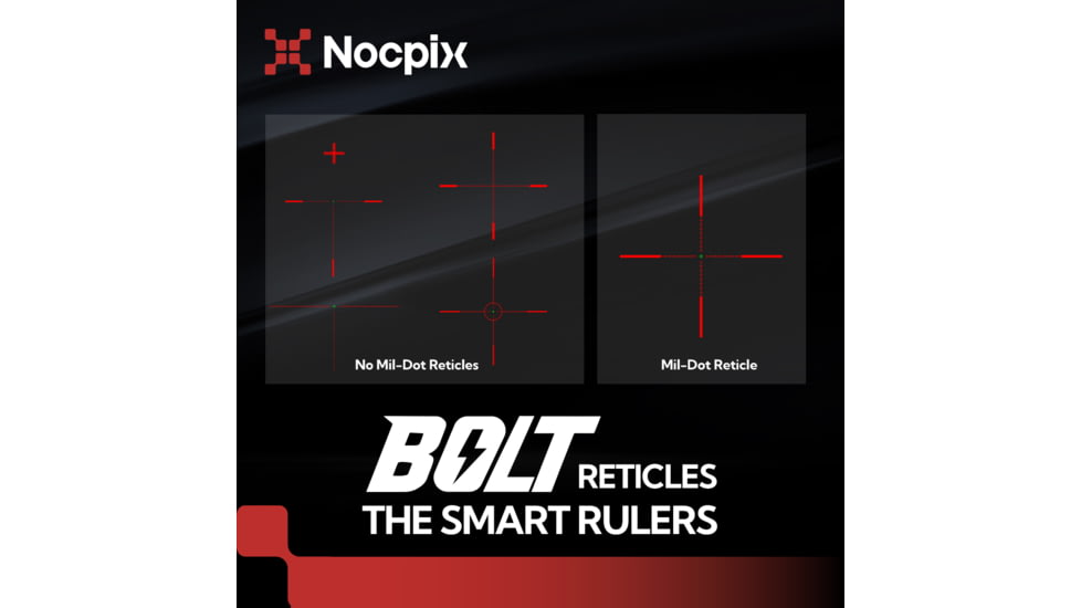 NOCPIX BOLT L35R 3.5x35mm 30mm Tube Thermal Imaging Rifle Scope, 50 Hz, 384x288, Black, BOLT-L35R