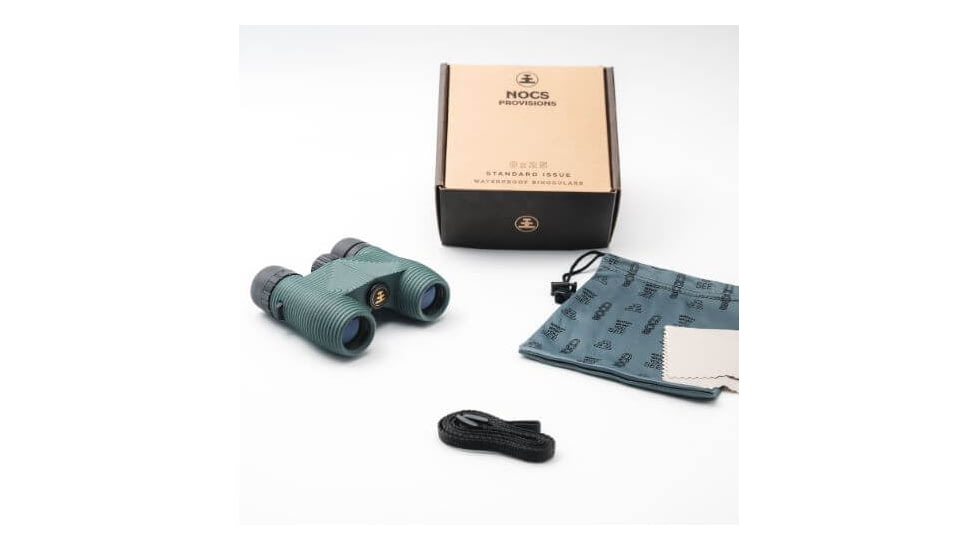 Nocs Provisions Standard Issue 8x25mm Roof Prism Waterproof Binoculars, Rugged, Cypress Green, NOC-STD-GN1