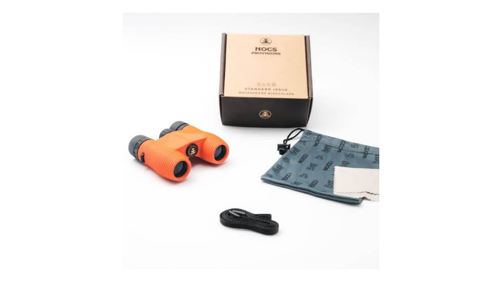Nocs Provisions Standard Issue 8x25mm Roof Prism Waterproof Binoculars, Rugged, Poppy Orange, NOC-STD-ORG