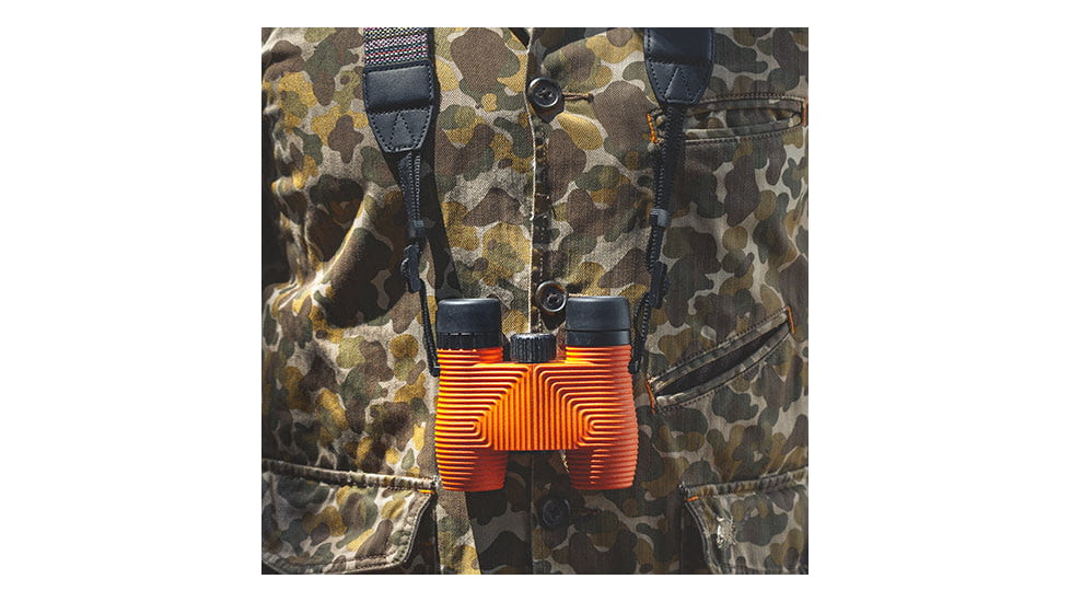 Nocs Provisions Standard Issue 8x25mm Roof Prism Waterproof Binoculars, Rugged, Poppy Orange, NOC-STD-ORG