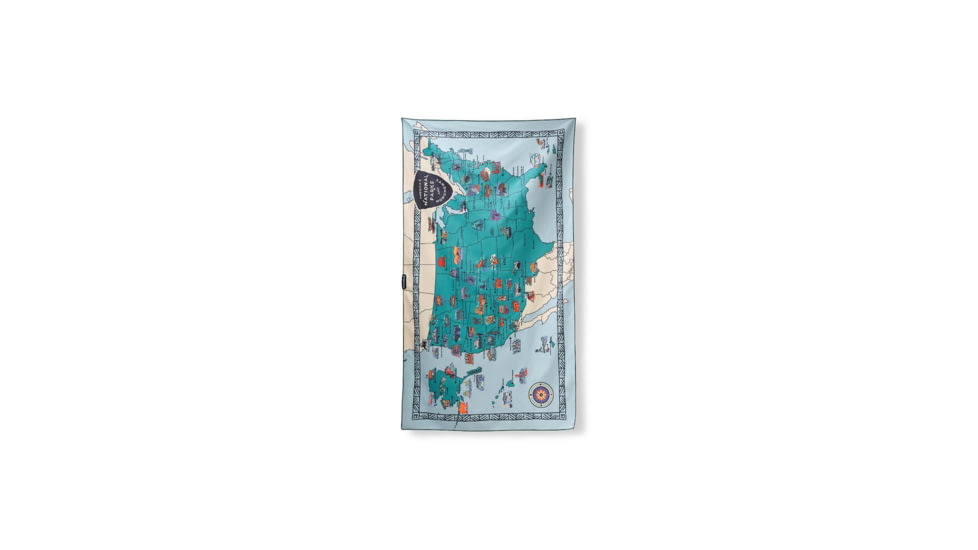Nomadix Ultralight Towel, National Parks and Monuments Map, 30inx54in, PKXL-NPMP-101