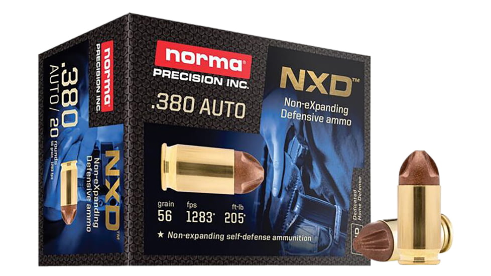 Norma Ammunition 611040020 Self Defense NXD 380 ACP 56 Gr NXD 20 Per Box/ 10 Cs
