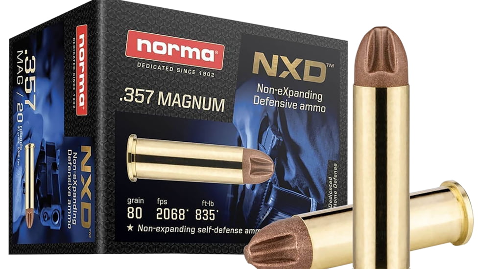 Norma .357 Magnum 80 Grain Monolithic Brass Cased Pistol Ammo, 20 Rounds, 611640020
