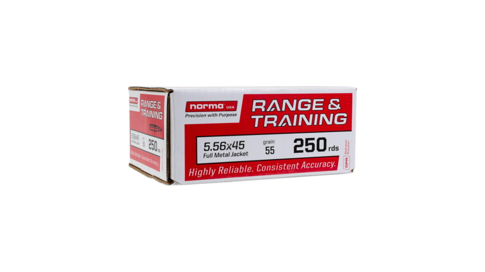 Norma Ammunition Norma Range &amp; Training Rifle Ammunition 5.56X45 NATO 55gr FMJ 3250 fps 250/rd, 701703514