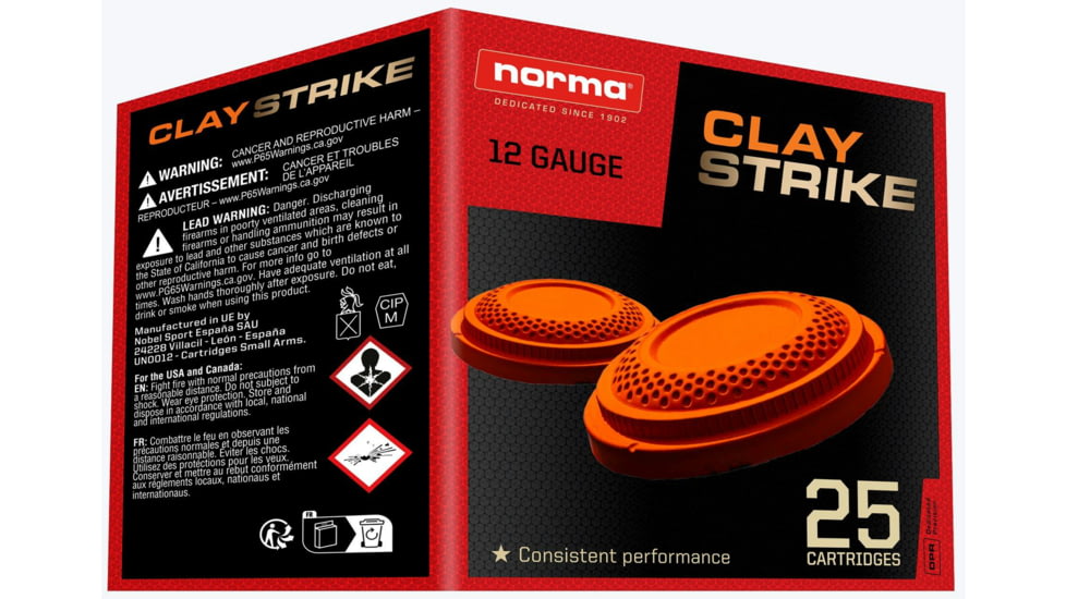 Norma ClayStrike 12 Gauge 7/8oz 2.75 inch Shotgun Ammo, #7.5, 25 Rounds, 1198052475