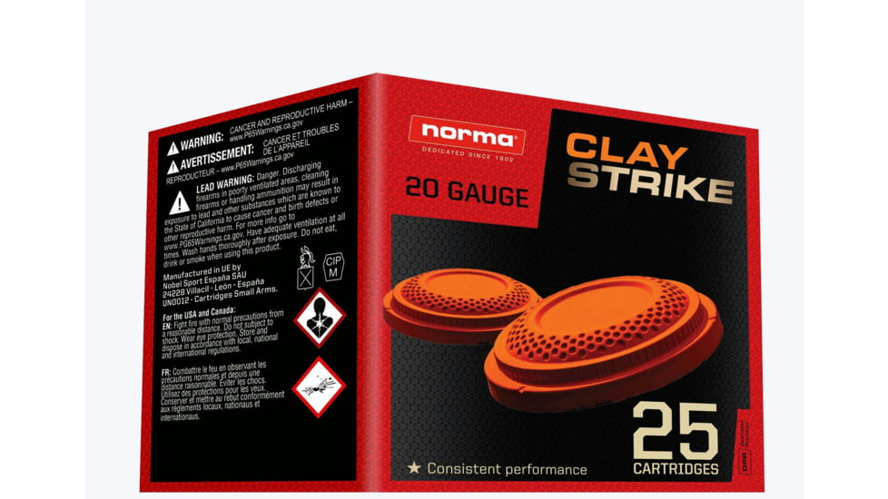 Norma ClayStrike 20 Gauge 1oz 2.75 inch Shotgun Ammo, #8, 25 Rounds, 1196052880