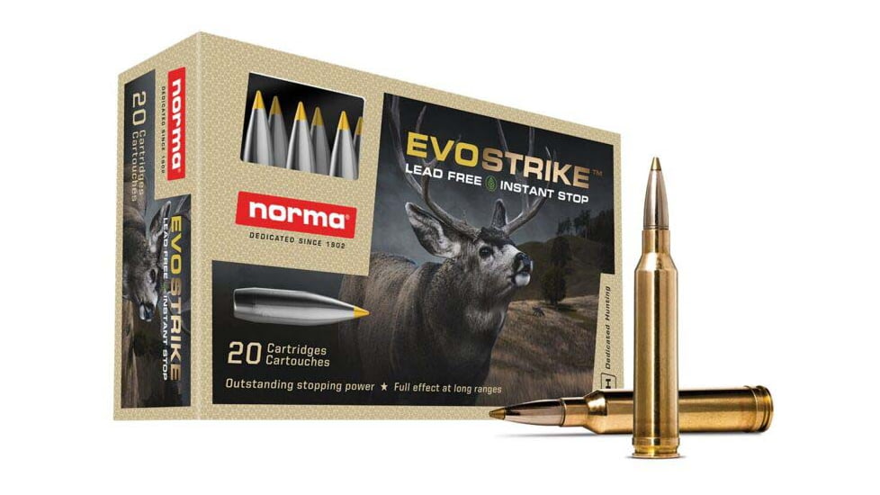 Norma EVOSTRIKE 7mm Remington Magnum 127gr Brass Cased Centerfire Rifle Ammo, 20 Rounds, 20171492