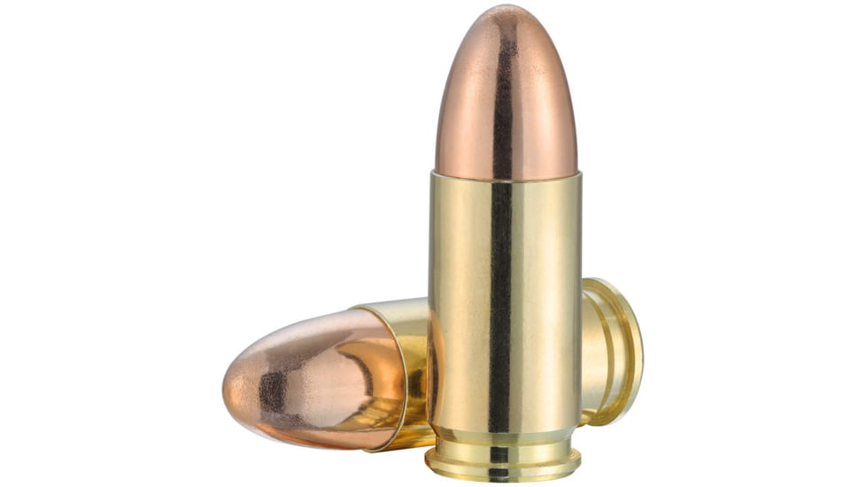 Norma Range and Training 9 mm 115 Grain Full Metal Jacket Brass Cased Pistol Ammo, 50 Rounds, 801909410