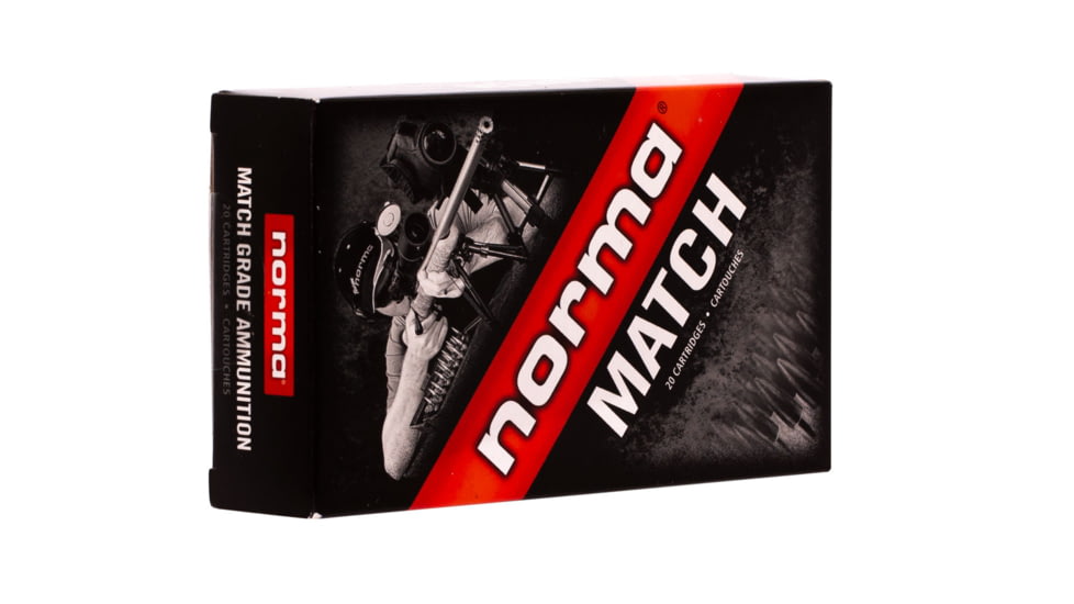 Norma Match Ammunition 6.5mm Creedmoor 130 grain Golden Target Boat Tail Hollow Point Brass Cased Centerfire Rifle Ammo, 20 Rounds