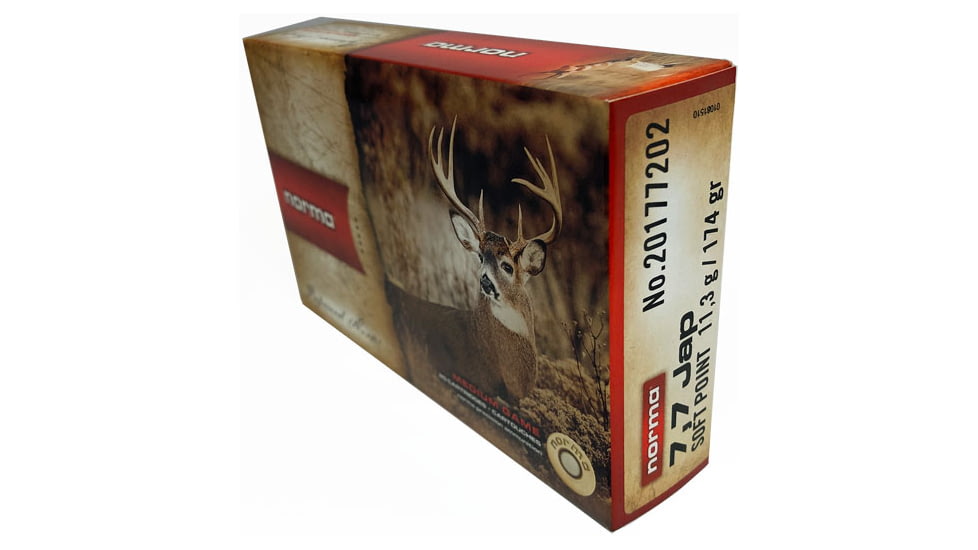 Norma Soft Point Ammunition 7.7x58mm Arisaka 174 grain Soft Point Brass Cased Centerfire Rifle Ammo, 20 Rounds