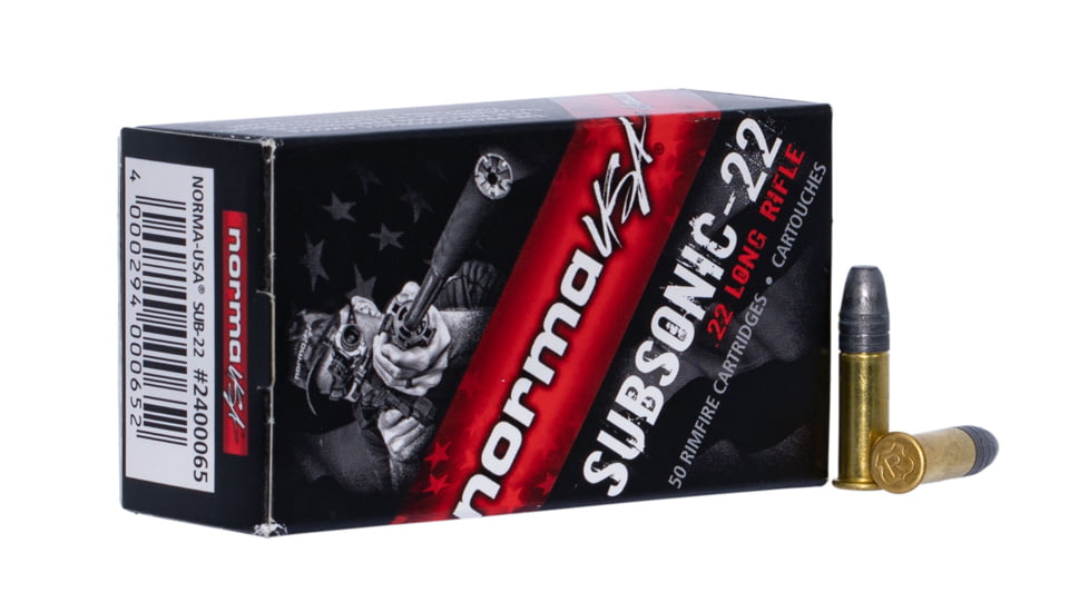 Norma Rimfire .22 Long Rifle 40 grain Lead Hollow Point Brass Cased Rimfire Ammo, 50 Rounds