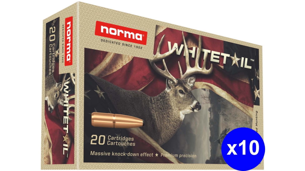 Norma Whitetail .270 Winchester 130gr Brass Cased Centerfire Rifle Ammo, 200 Rounds