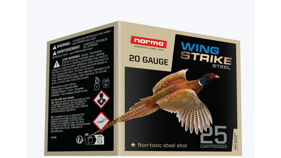 Norma WingStrike 20 Gauge 1 1/8oz 2.75 inch Shotgun Ammo, #5, 25 Rounds, 1196053250