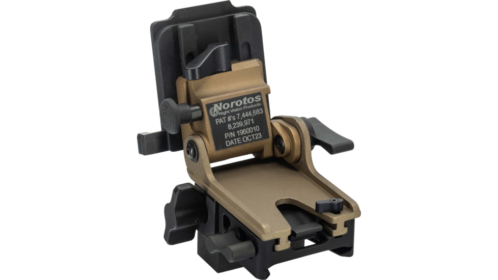 Norotos LoSto Helmet Mount, Push Button, PVS 7/14 &amp; PVS 15/18/21/31, Coyote Brown, One Size, 1960010CB-4