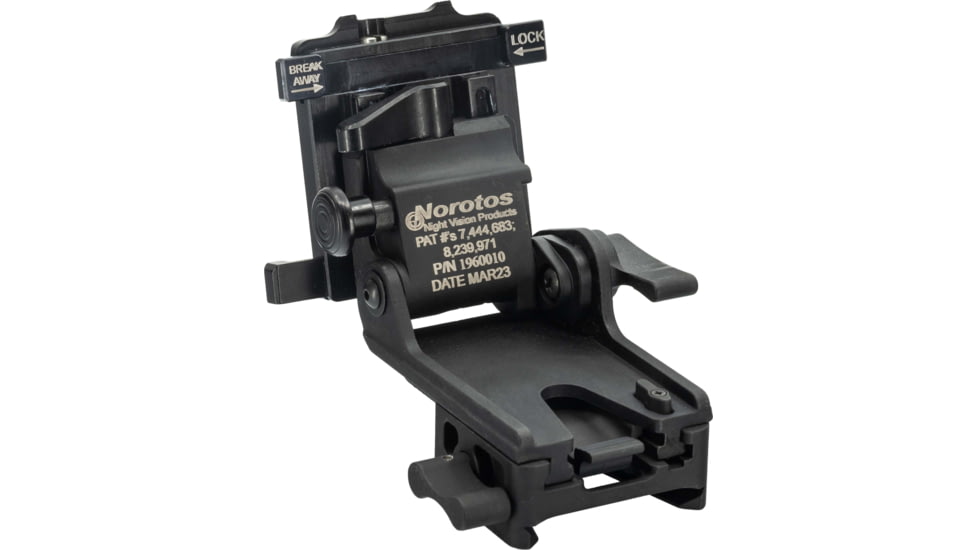 Norotos LoSto Helmet Mount, Push Button w/ Breakaway, PVS-15/18/21/31, Black, One Size, 1960010BLK-2bb
