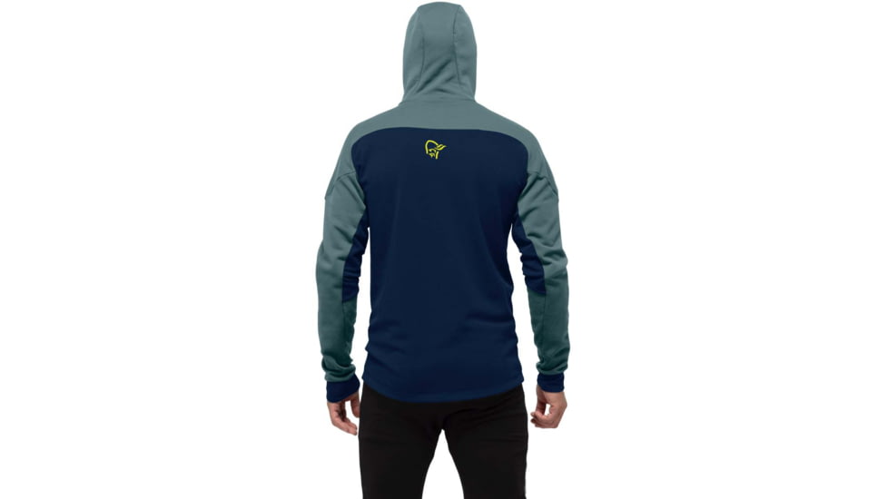 Norrona Trollveggen Powerstretch Pro Zip Hood - Mens, North Atlantic/Indigo Night, L, 1623-19-6630-L