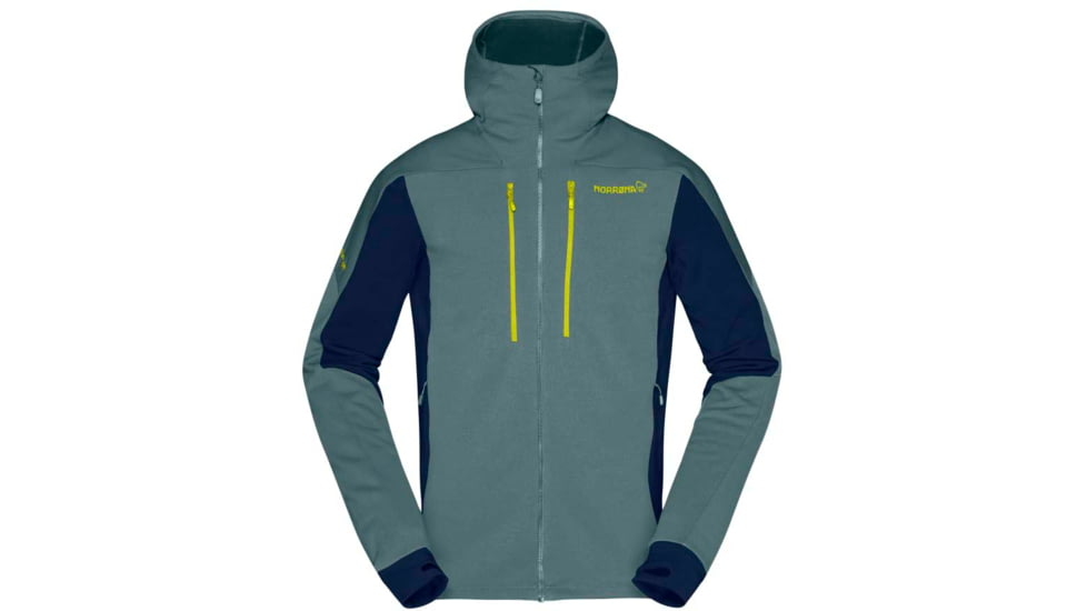 Norrona Trollveggen Powerstretch Pro Zip Hood - Mens, North Atlantic/Indigo Night, L, 1623-19-6630-L