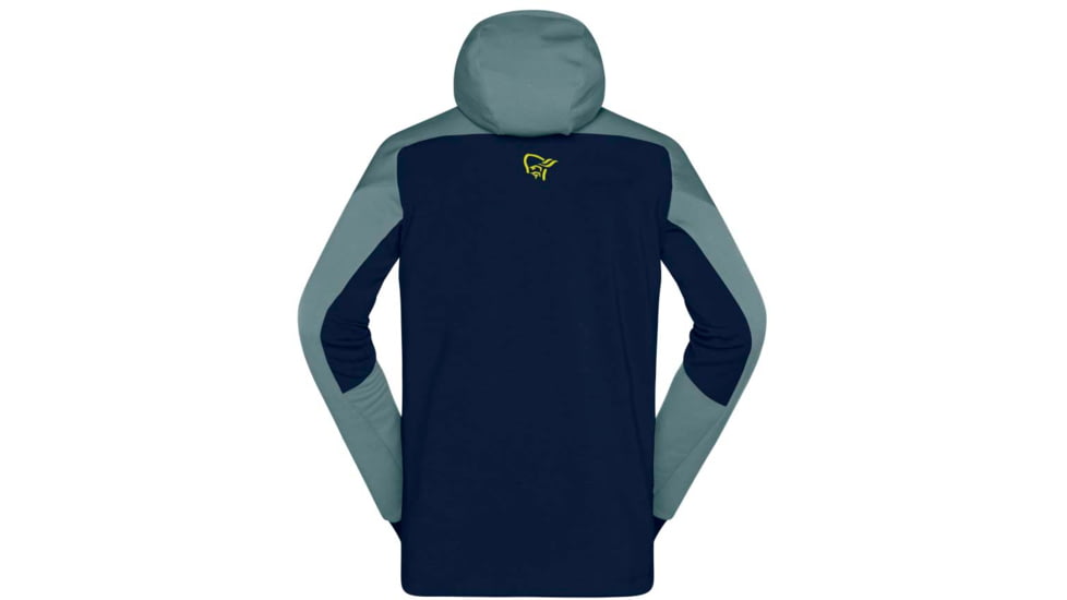 Norrona Trollveggen Powerstretch Pro Zip Hood - Mens, North Atlantic/Indigo Night, L, 1623-19-6630-L