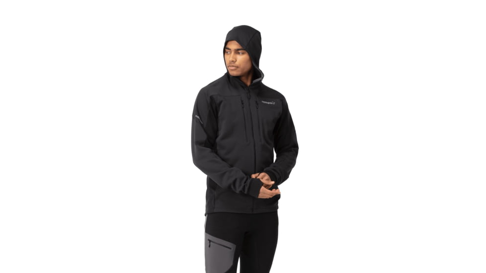 Norrona Trollveggen Powerstretch Pro Zip Hooded Jacket - Mens, Caviar, Large, 1623-19-7718-L