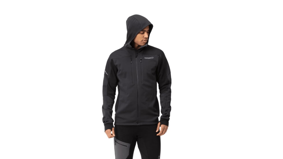 Norrona Trollveggen Powerstretch Pro Zip Hooded Jacket - Mens, Caviar, Large, 1623-19-7718-L