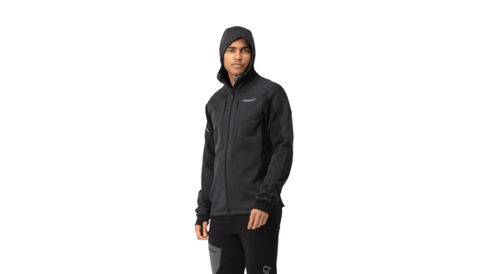 Norrona Trollveggen Powerstretch Pro Zip Hooded Jacket - Mens, Caviar, Large, 1623-19-7718-L