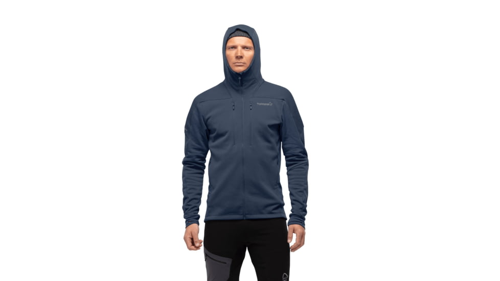 Norrona Trollveggen Powerstretch Pro Zip Hooded Jacket - Mens, Indigo Night, Medium, 1623-19-2295-M