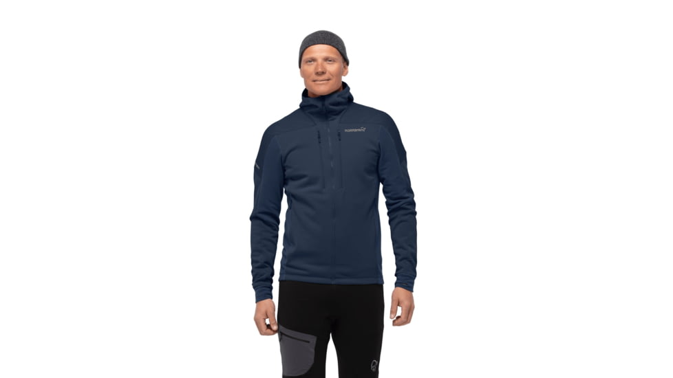 Norrona Trollveggen Powerstretch Pro Zip Hooded Jacket - Mens, Indigo Night, Medium, 1623-19-2295-M