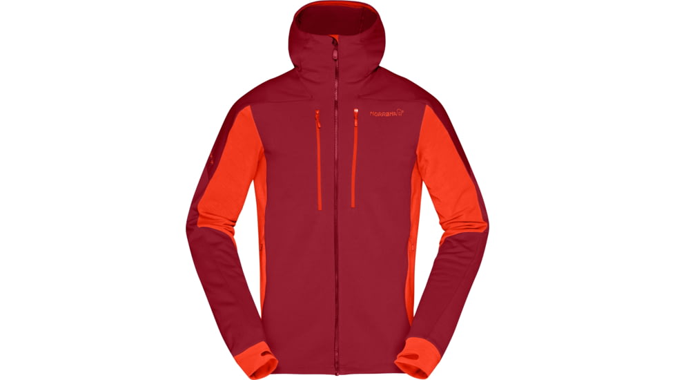 Norrona Trollveggen Powerstretch Pro Zip Hooded Jacket - Mens, Rhubarb, Small, 1623-19-5700-S