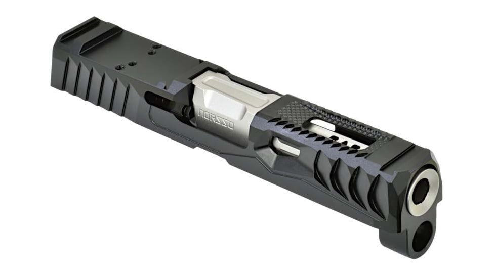 Norsso N320 Reptile KP Compact Bull Barrel Set, Satin Stainless GEO Port, 9 mm Caliber, Black, N320CBB-REP-KP