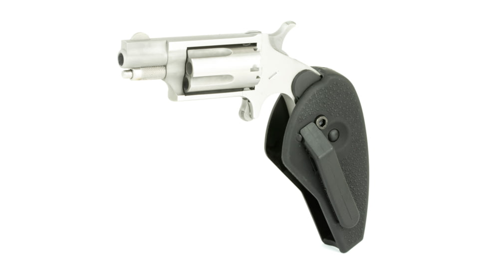 North American Arms Mini Combo Revolver, .22 Long Rifle/.22 Winchester Magnum Rimfire, 1.12in Barrel, Fixed, Stainless Frame, Polymer Grip, 5 Round Cylinder, NAA22MSCHG