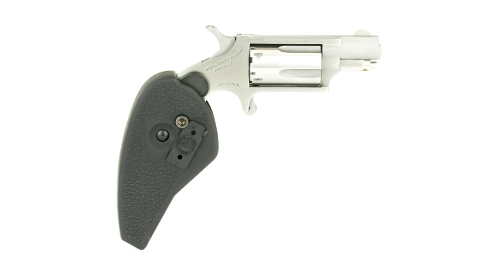 North American Arms Mini Combo Revolver, .22 Long Rifle/.22 Winchester Magnum Rimfire, 1.12in Barrel, Fixed, Stainless Frame, Polymer Grip, 5 Round Cylinder, NAA22MSCHG