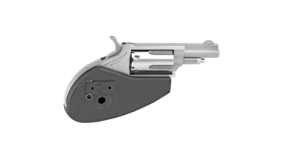 North American Arms Mini Combo Revolver, .22 Long Rifle/.22 Winchester Magnum Rimfire, 1.65in Barrel, Fixed, Stainless Frame, Polymer Grip, 5 Round Cylinder, NAA22MCHG
