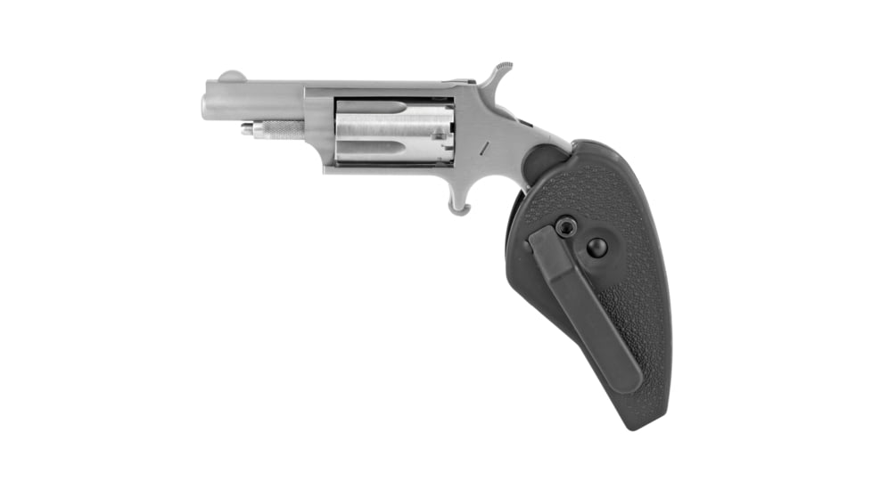 North American Arms Mini Combo Revolver, .22 Long Rifle/.22 Winchester Magnum Rimfire, 1.65in Barrel, Fixed, Stainless Frame, Polymer Grip, 5 Round Cylinder, NAA22MCHG