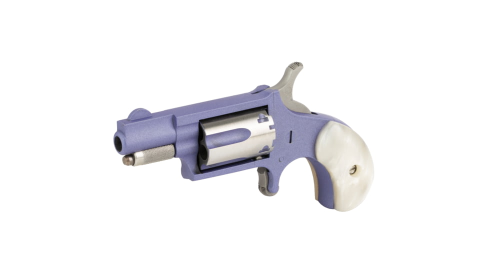 North American Arms Mini Revolver, .22 Long Rifle, 1.12in Barrel, X-Large, Fixed, Purple Frame, Pearl Style Grip, 5 Round Cylinder, NAA-22LR-ORCHID