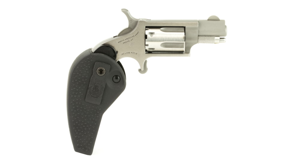 North American Arms Mini Revolver, .22 Long Rifle, 1.12in Barrel, X-Large, Fixed, Stainless Frame, Polymer Grip, 5 Round Cylinder, NAA22LRHG