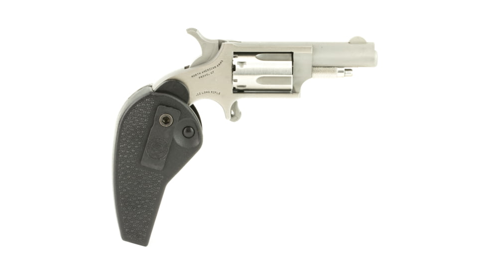 North American Arms Mini Revolver, .22 Long Rifle, 1.65in Barrel, X-Large, Fixed, Stainless Frame, Polymer Grip, 5 Round Cylinder, NAA22LLRHG