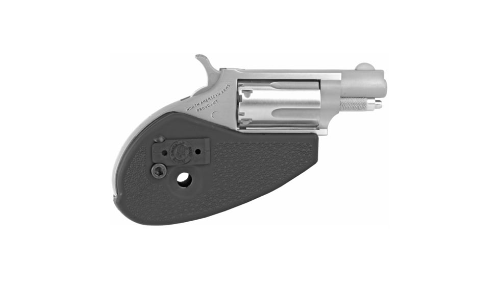 North American Arms Mini Revolver, .22 Winchester Magnum Rimfire, 1.12in Barrel, X-Large, Fixed, Stainless Frame, Polymer Grip, 5 Round Cylinder, NAA22MSHG