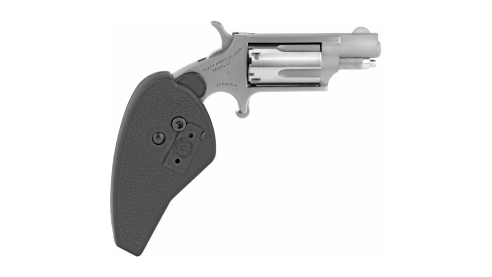 North American Arms Mini Revolver, .22 Winchester Magnum Rimfire, 1.12in Barrel, X-Large, Fixed, Stainless Frame, Polymer Grip, 5 Round Cylinder, NAA22MSHG