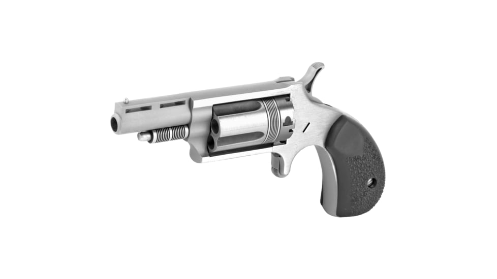 North American Arms Mini WASP Revolver, .22 Winchester Magnum Rimfire, 1.65in Barrel, X-Large, Fixed, Stainless Frame, Rubber Grip, 5 Round Cylinder, NAA22MTW