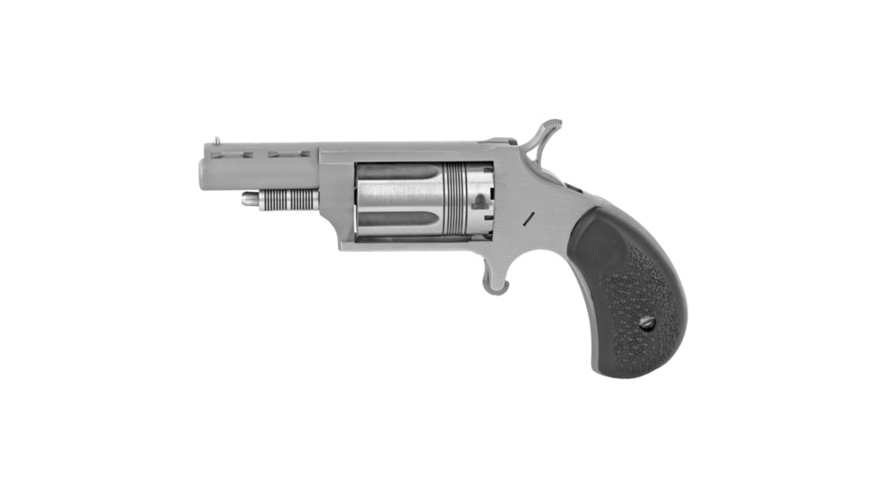 North American Arms Mini WASP Revolver, .22 Winchester Magnum Rimfire, 1.65in Barrel, X-Large, Fixed, Stainless Frame, Rubber Grip, 5 Round Cylinder, NAA22MTW