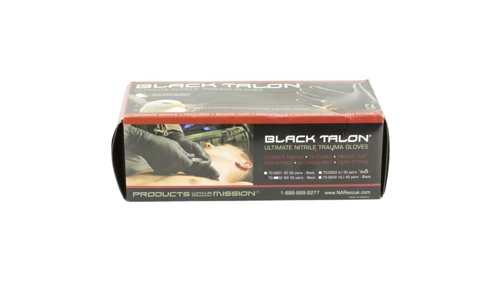 North American Rescue Medium Talon Gloves, Black, Medium, NAR70-0002