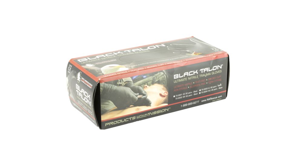 North American Rescue Medium Talon Gloves, Black, Medium, NAR70-0002
