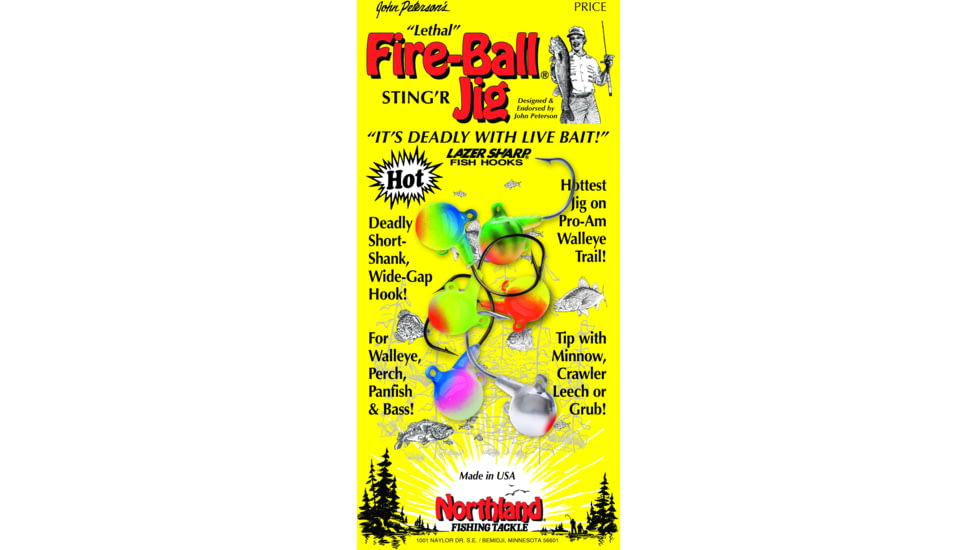 Northland Fire-Ball Jig 1/4 Oz, 6/Cd Neon Assorted, FB4-6-99T