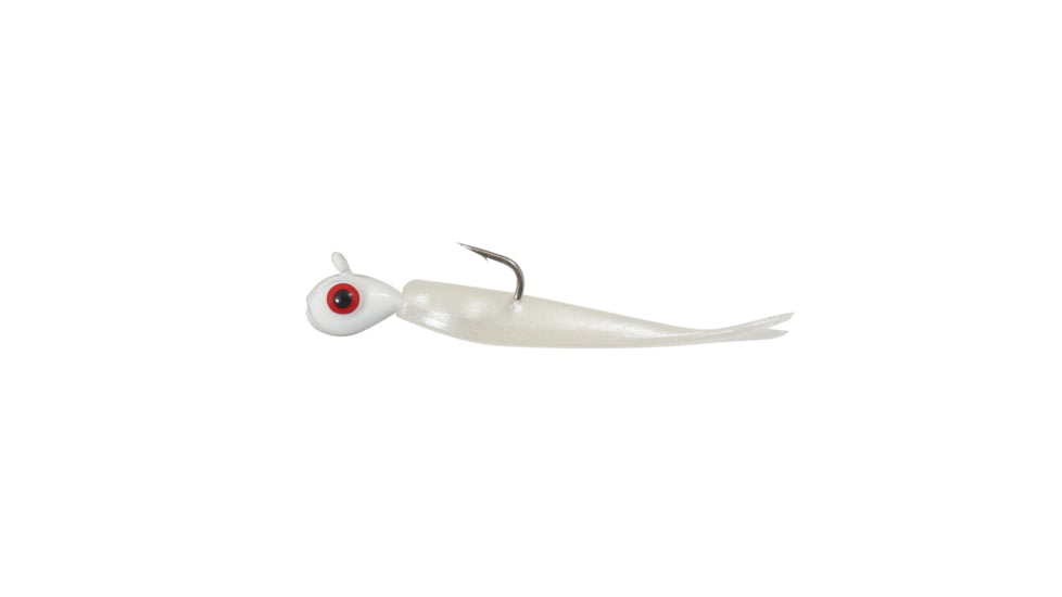 Northland Fishing Tackle Rigged Tungsten Mini Smelt Jig, Glo White, 1/16 oz, NL-TMSR10-13