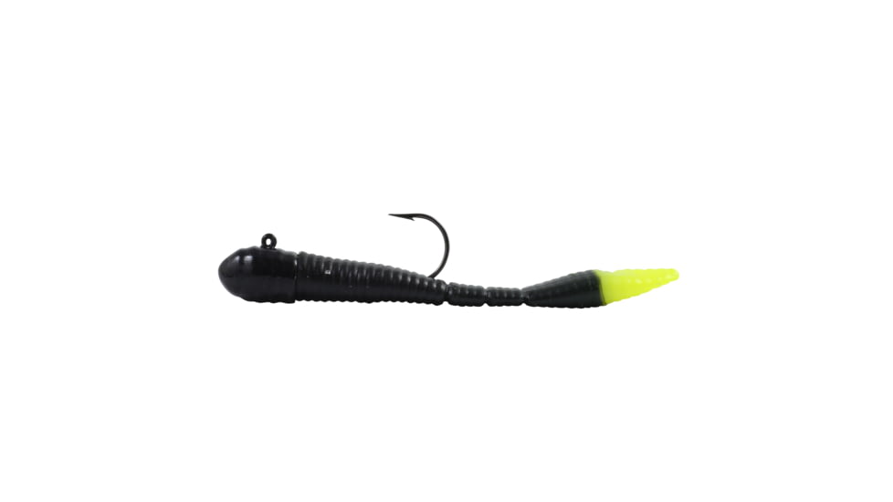 Northland Mimic Minnow Limber Leech Minnow, 2, 4in, Black With Chartreuse Tail, MMLL5-310