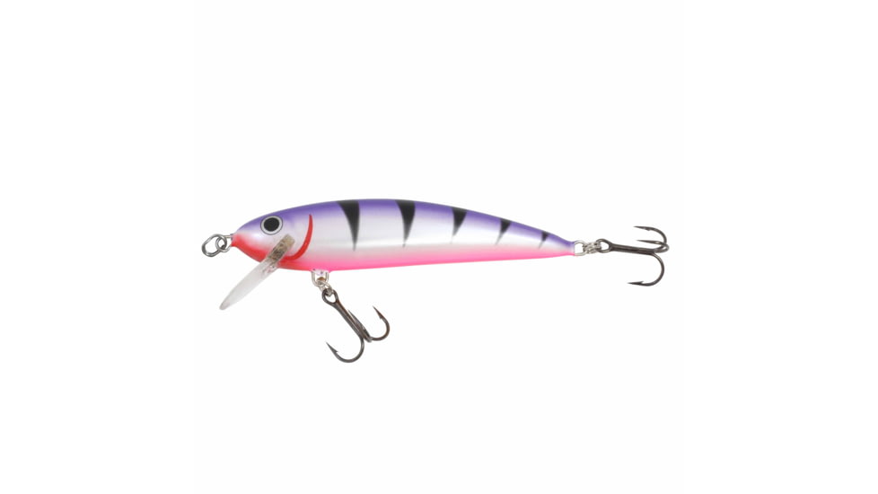 Northland Rumble Shiner Floating-Diving, 2 #4 Treble Hooks, Diving Depth 9-14, Purple Tiger, 3-1/4in, 3/8oz, RSN8-PT