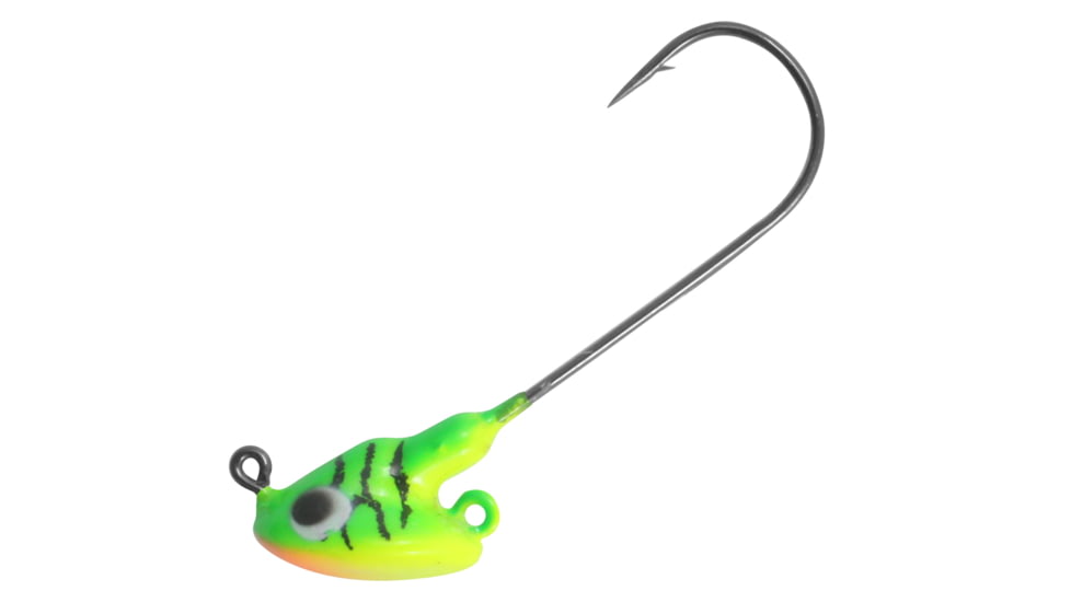 Northland Stand Up Fire Ball Long Shank Jig, 1/4 oz, Number 2/0 Long Shank Hook, Firetiger, 3 Card, FBSLS4-3-22
