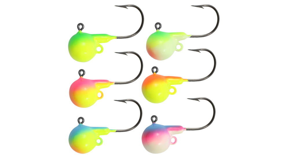 Northland Sting'n Fire-Ball Jig 1/16 Oz, 1/0 Hk Assorted Two Tone 6/Cd, NL-FB2-6-99T