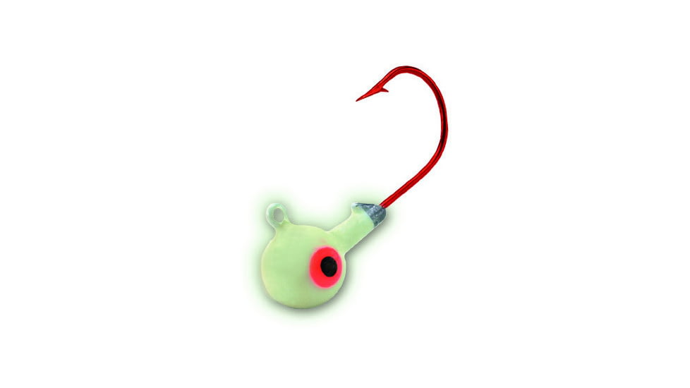 Northland Super-Glo Jig 1/4 Oz, 2/0 Red Hook, 4/Cd Super-Glo Luminescent, GB4-4-13